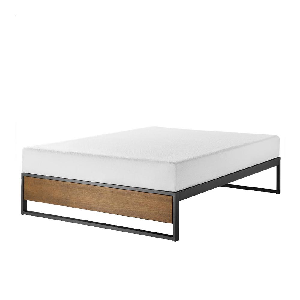 Zinus Good Design Winner Suzanne 14 In Brown Twin Metal And Wood Platforma Bed Frame Irpf 14t The Home Depot