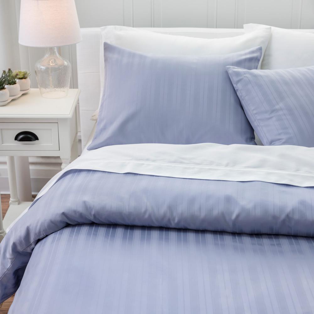 Welhome The Alexander Cotton Cornflower Full Queen Duvet Set Ecdw