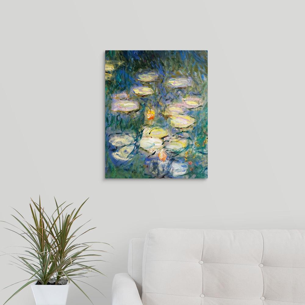 Greatbigcanvas Water Lilies Detail By Claude Monet Canvas Wall Art 2004417 24 16x20 The Home Depot