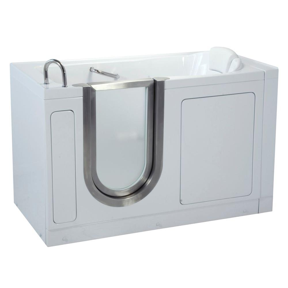 Ella Deluxe 4.58 ft. x 30 inch Acrylic Walk-In Soaking Bathtub in White with... by Ella