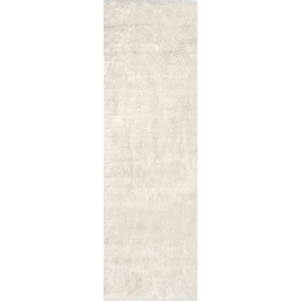 nuLOOM Cloud Shag White 3 ft. x 8 ft. Runner RugBIBL15A2608 The