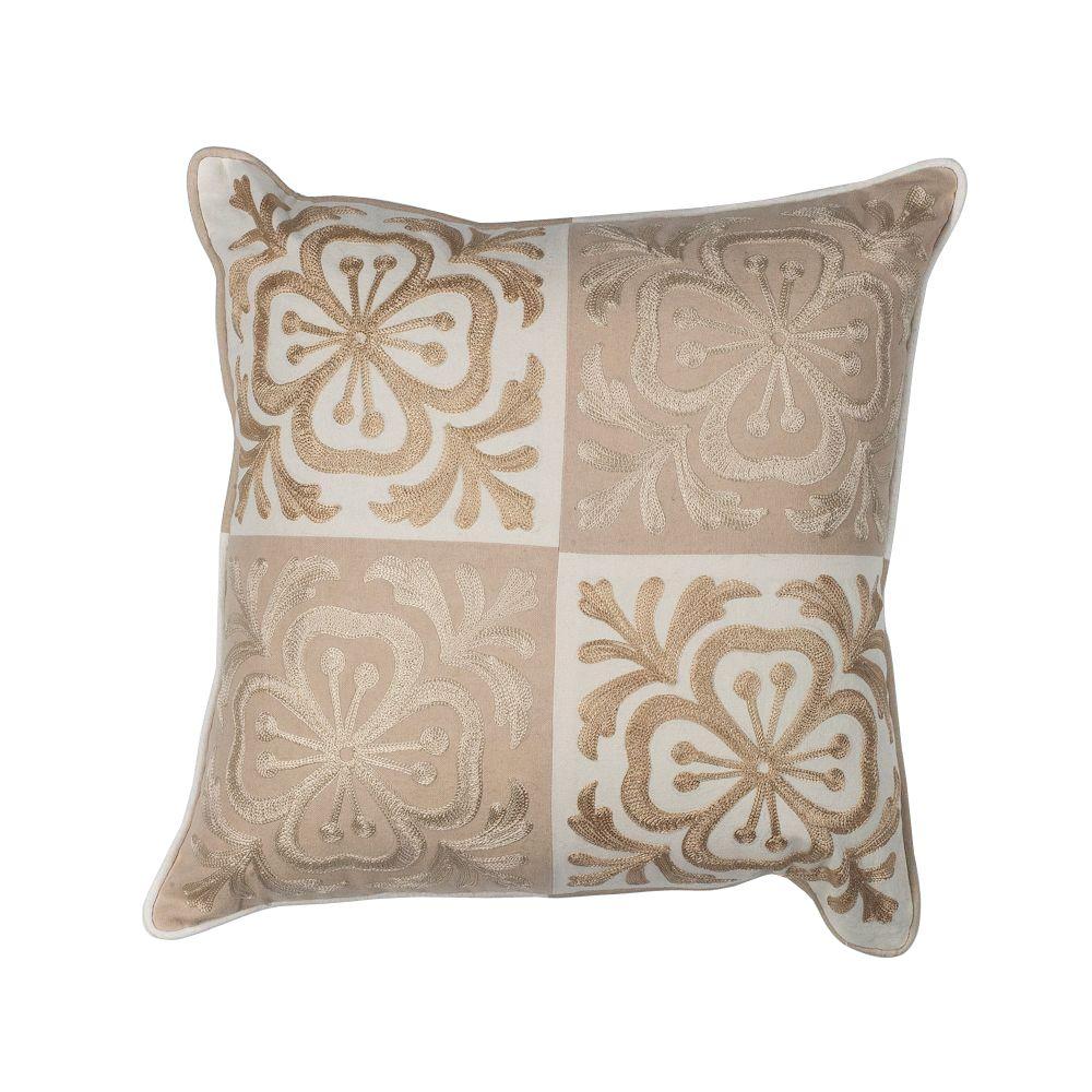 Kas Rugs Perfect Square Beige/Ivory Decorative PillowPILL13118SQ The