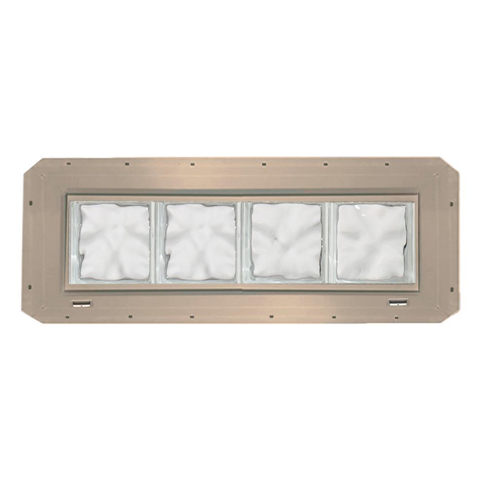 Crystalok 31 75 In X 9 25 3 Wave Pattern Gl Block Wave Pattern Gl Block Window With Clay Colored Vinyl Nailing Fin