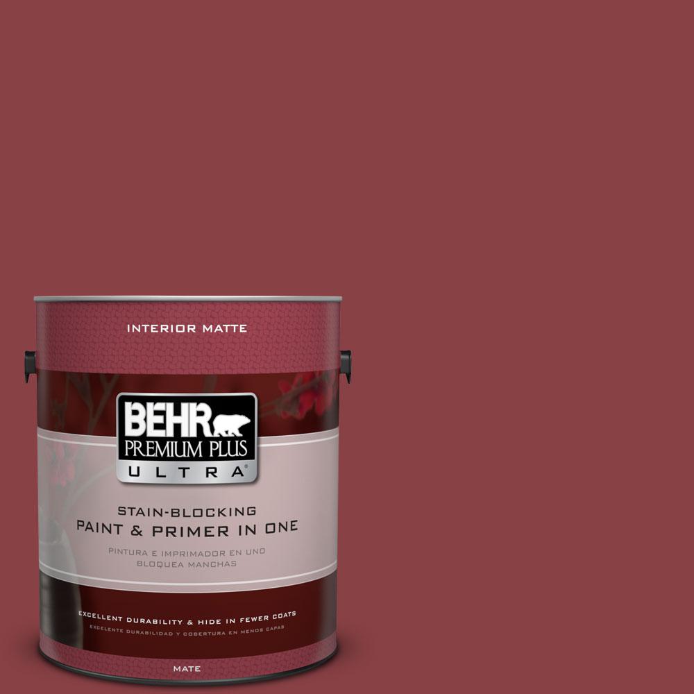 Behr Premium Plus Ultra 1 Gal Bic 34 Winning Red Matte Interior Bic 34 Winning Red Matte Interior Paint