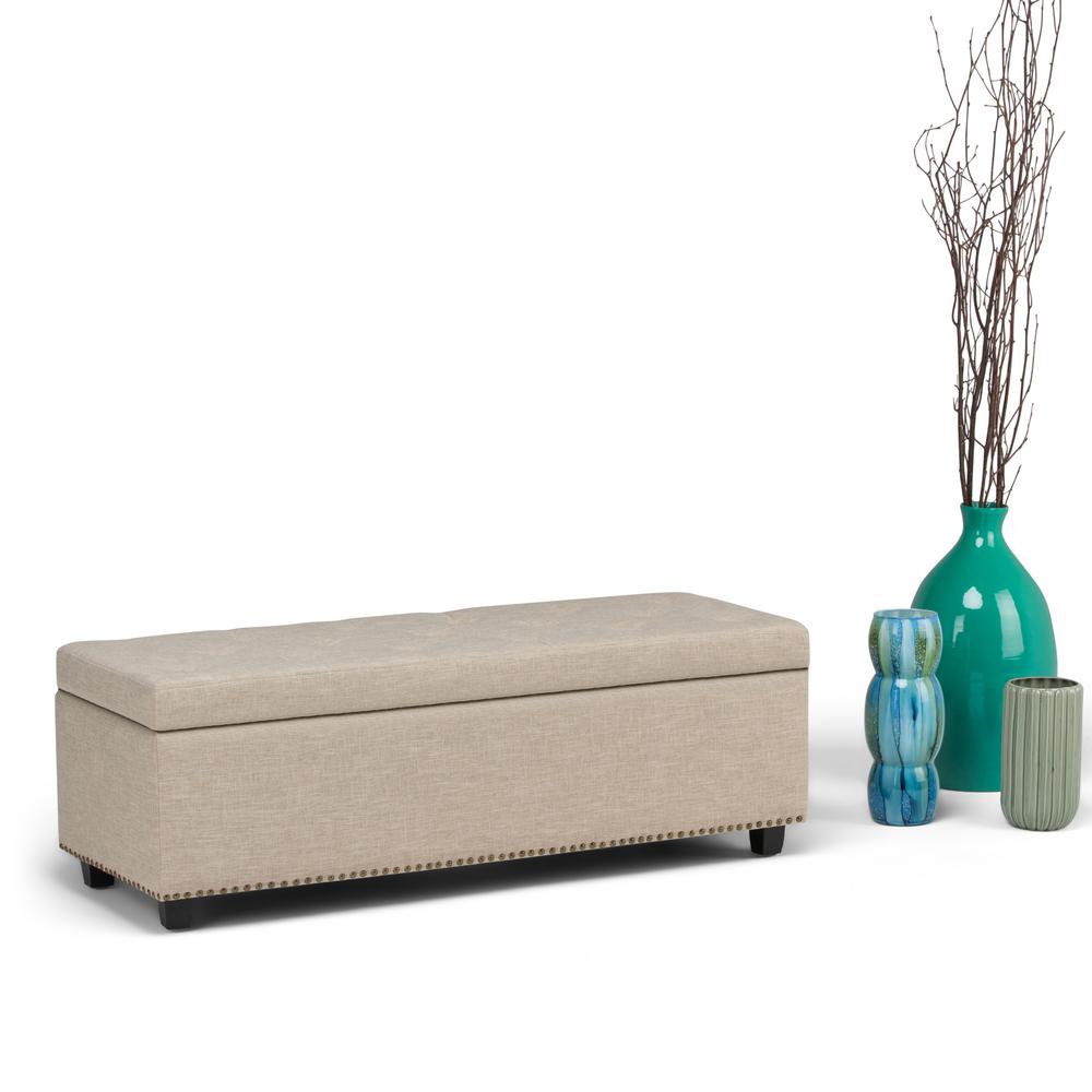 Simpli Home Hamilton Natural Storage Bench3AXCOT239NL The Home Depot