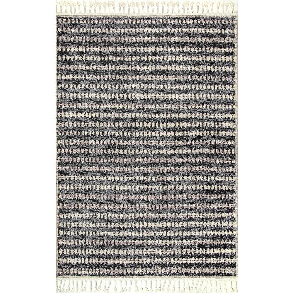 nuLOOM Sophia Striped Tassel Grey Multi 5 ft. x 8 ft. Area RugSTGL02A