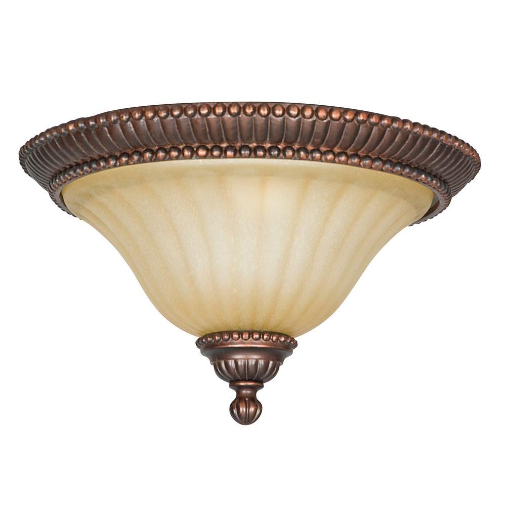 Glomar 2Light Copper Bronze Hexagon Shaped Flush MountHD056 The