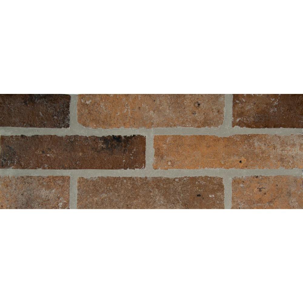 Rustico Brick 2 1 3 In X 10 Glazed Porcelain Floor And Wall Tile 5 17 Sq Ft Case