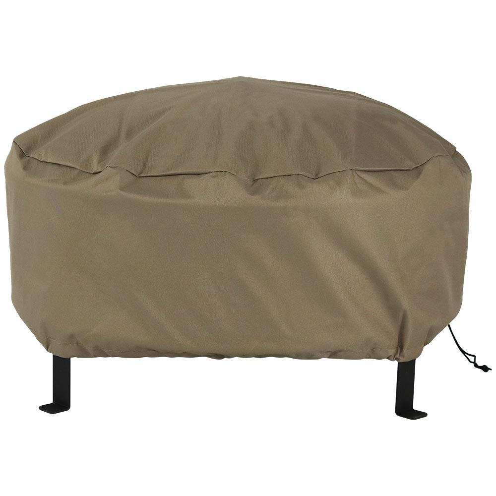 Sunnydaze Decor 36 In Khaki Durable Weather Resistant Round Fire Pit Cover