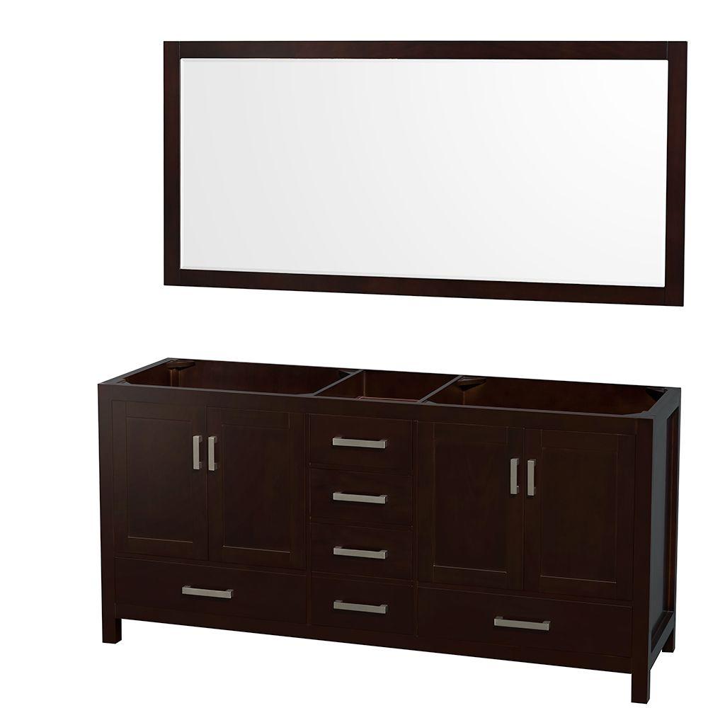 Wyndham Collection Sheffield 72 In Double Vanity Cabinet With 70