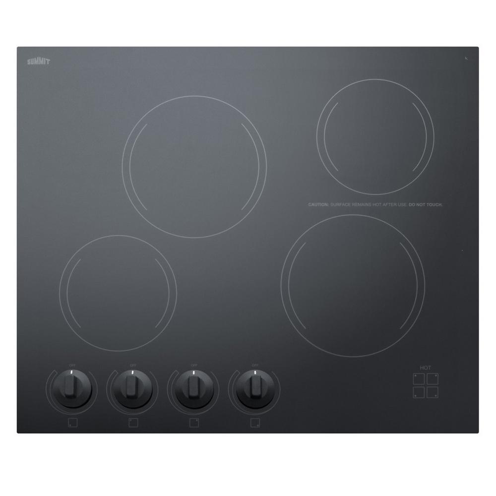 Summit Appliance 24 in. Radiant Electric Cooktop in Black with 4