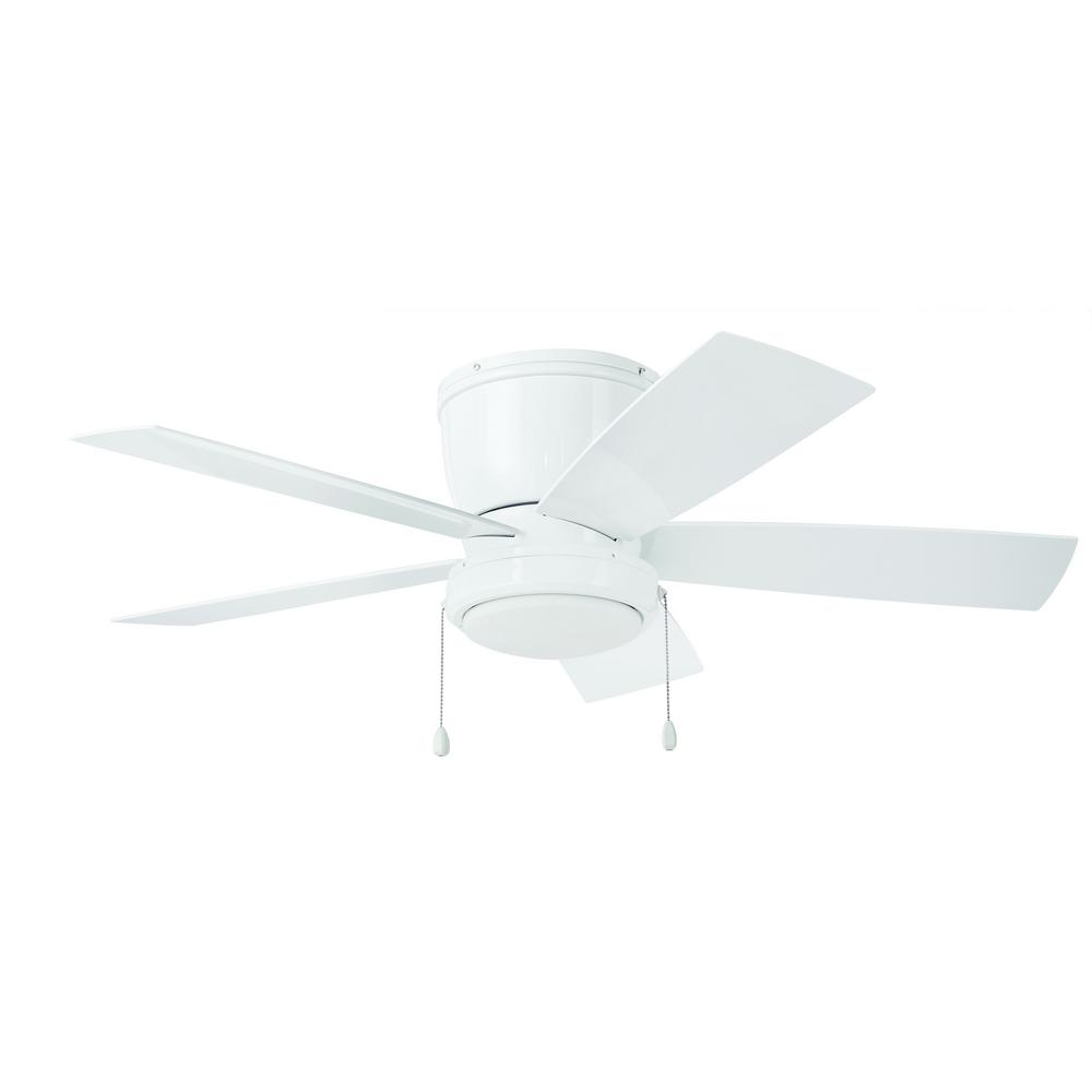 Home Decorators Collection Arleigh 44 in. LED Outdoor White Ceiling Fan with Light