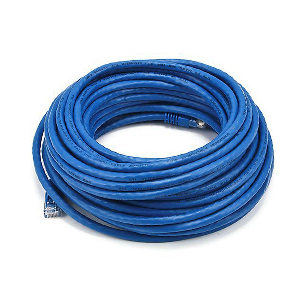 3 ft Blue Cat5e Ethernet Cable Gold Plated Contacts Male to Male Patch Cord 2 Pack