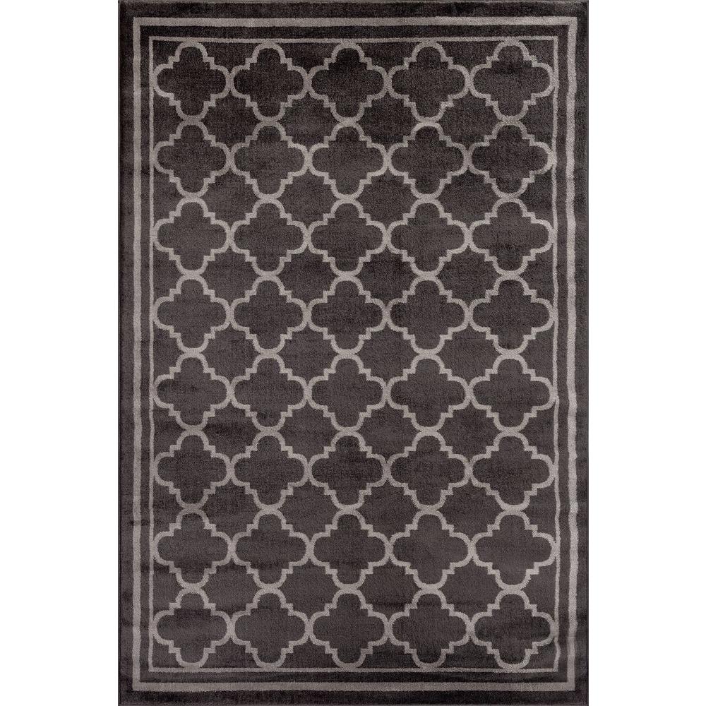 World Rug Gallery Trellis Contemporary Modern Design Dark Gray 3 Trellis Contemporary Modern Design Dark Gray 2 Ft X 3 Indoor Area Rug