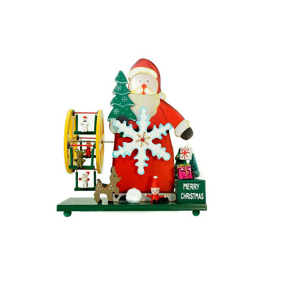 9 25 in wooden santa claus and winter wonderland merry christmas home depot christmas day