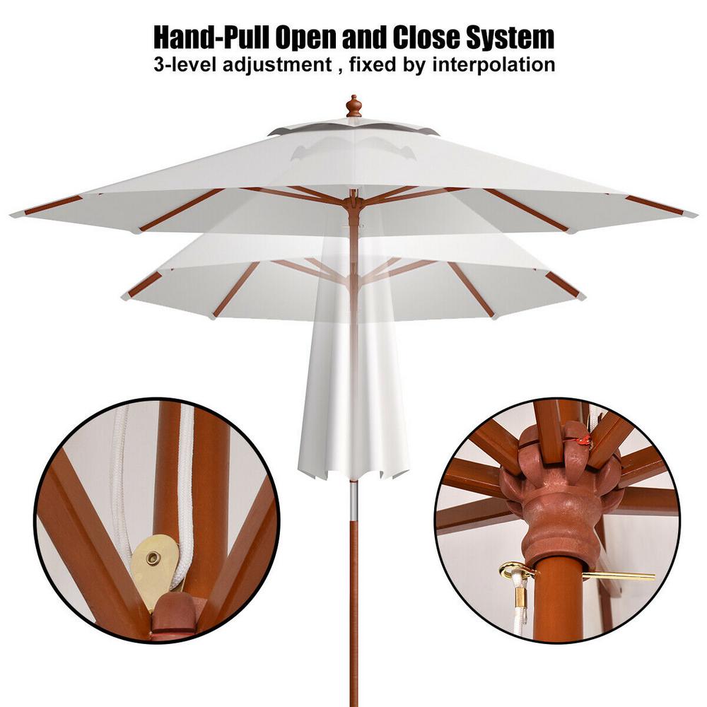 wooden market umbrella