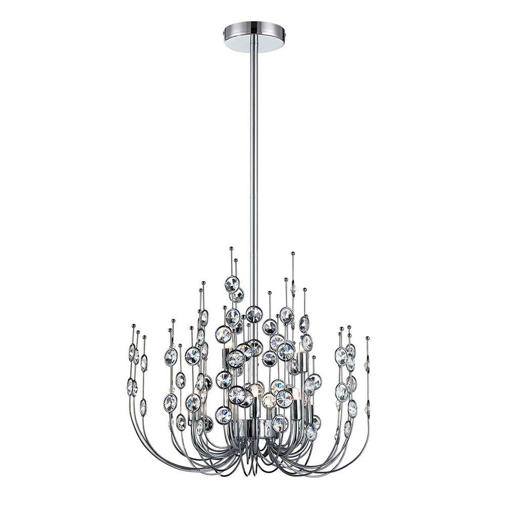 Crystal Chrome Chandeliers Lighting The Home Depot Vice 9 Light