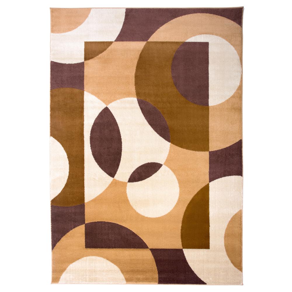 Modern Circles Brown Indoor Area Rug 5'3"x7'3"100 Brown 5x8 The Home