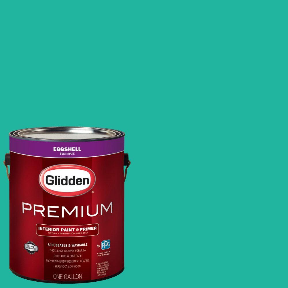 Glidden Premium 1 gal. #HDGB01 Bright Teal Surprise Eggshell Interior