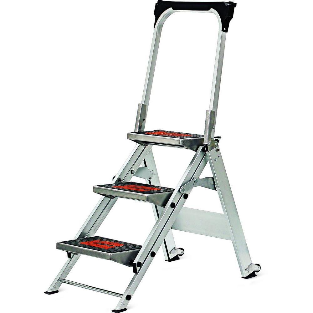 Little Giant Ladder Systems 3 ft. Safety Aluminum Step Ladder with Bar