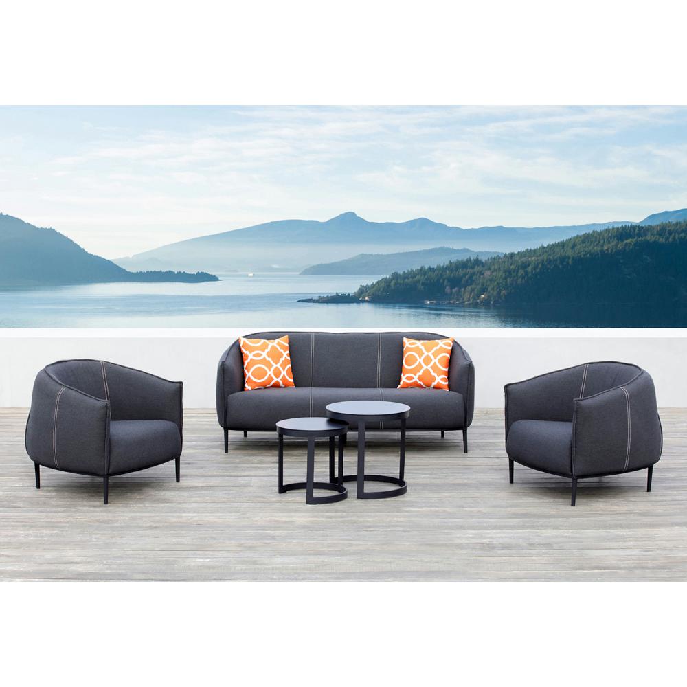 Ove Decors Milo 5 Piece Aluminum Patio Conversation Set With Ove Decors Milo 5 Piece Aluminum Patio Conversation Set With Sunbrella Black Cushions