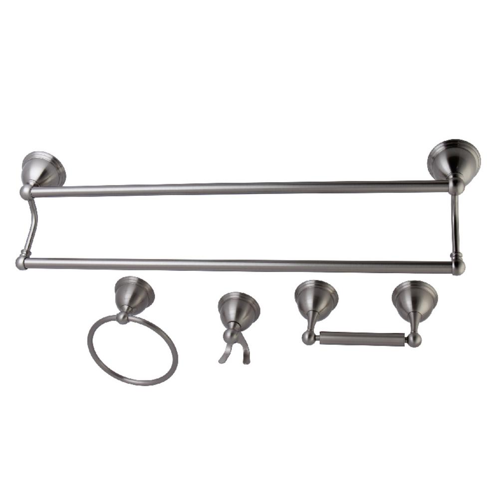 Kingston Brass Traditional 4Piece Bath Hardware Set in Brushed Nickel