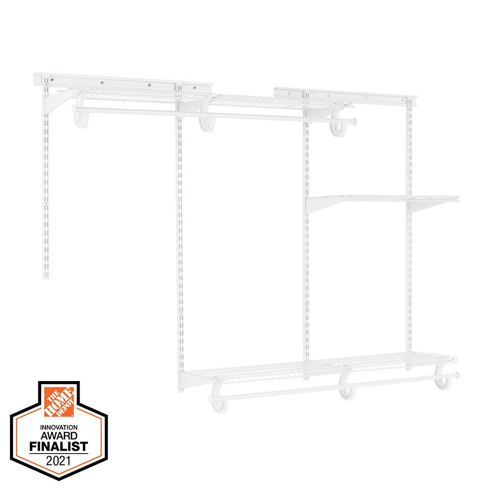 Everbilt 4 ft. - 6 ft. Regular Duty Closet Organizer Kit, White finish