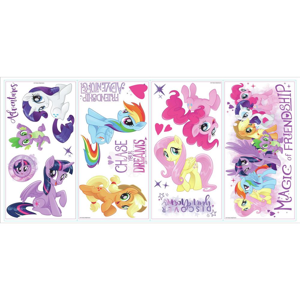 5 In X 11 18 Piece My Little Pony The L And Stick Wall Decals With Glitter