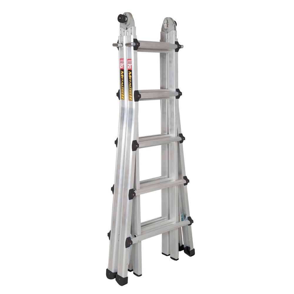 MetalTech 17 ft. Multi-Position Aluminum Ladder with 300 lb. Load ...