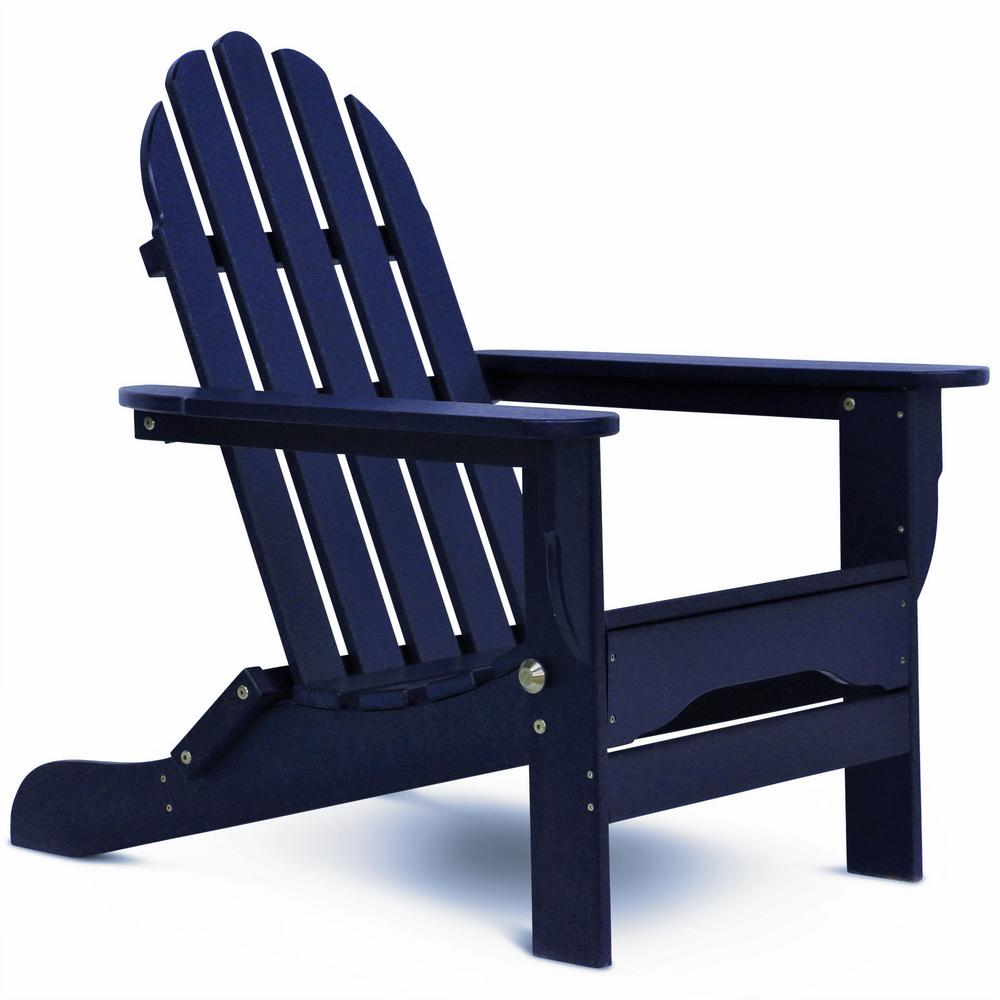 Durogreen Icon Navy Plastic Folding Adirondack Chair Tac8020ny The Home Depot