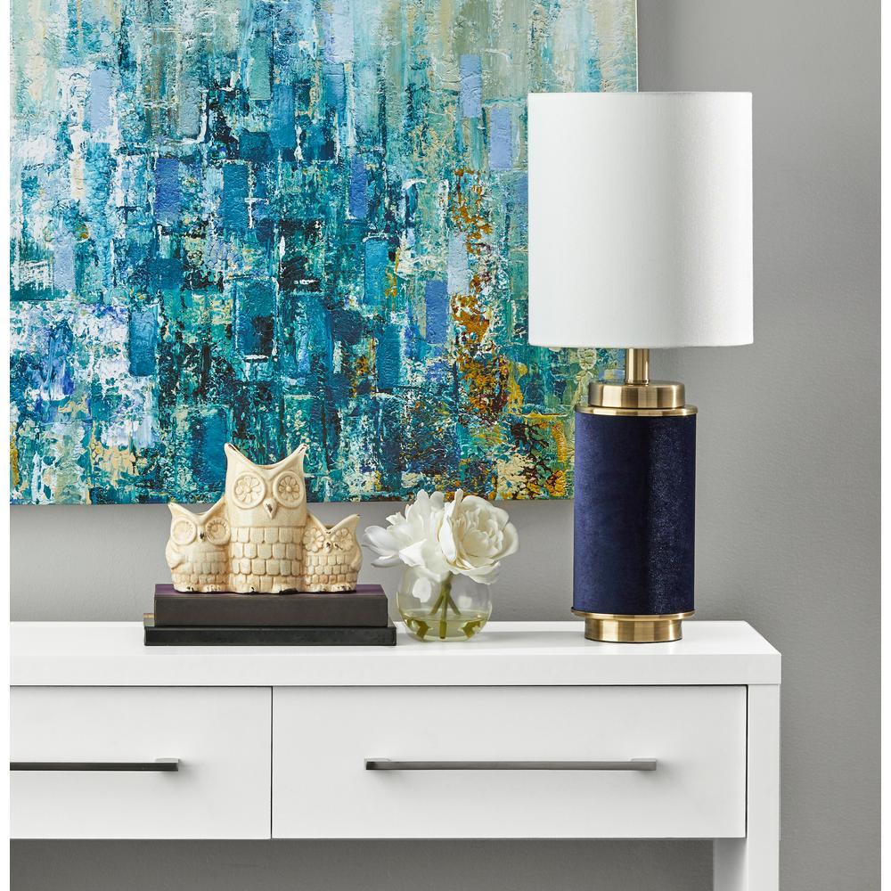 Adesso Marsha 22 In Navy And Brass Table Lamp 1501 07 The Home Depot
