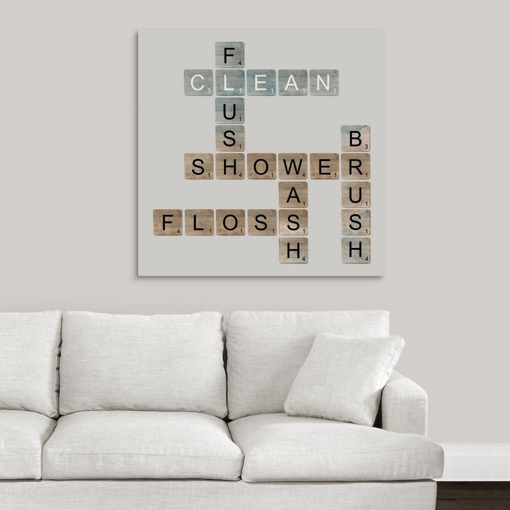 Bathroom Letters By Longfellow Designs Canvas Wall Art