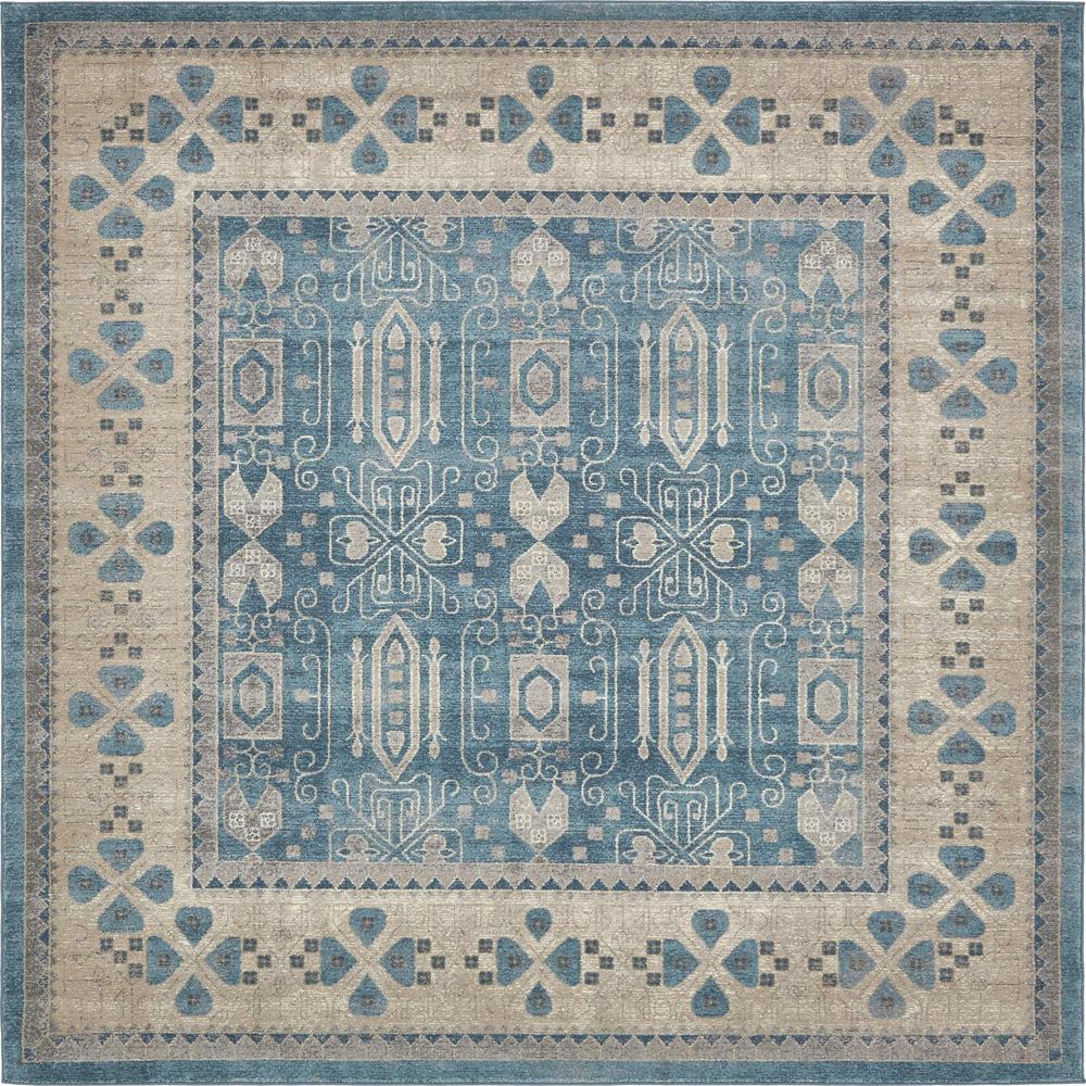 Unique Loom Salzburg Aigen Light Blue 8' 0 x 8' 0 Square Rug3134321