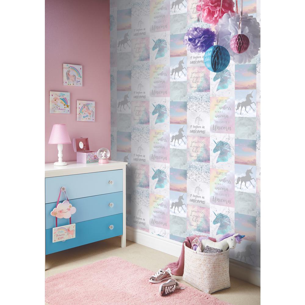 Arthouse Believe In Unicorns Wallpaper 698300 The Home Depot