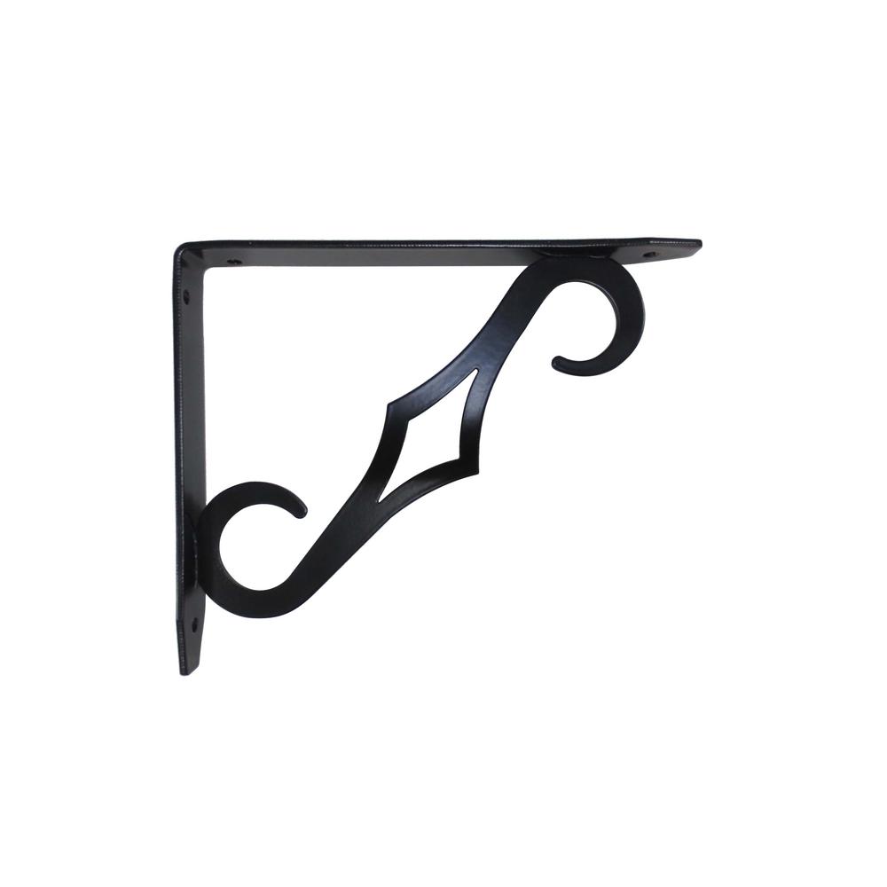 StyleWell Matte Black Colonial Decorative Shelving Brackets (5.4 in. x
