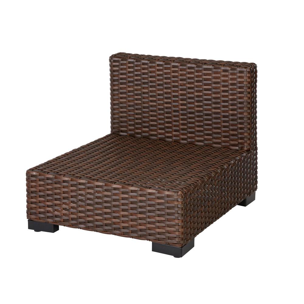 Hampton Bay Armless Middle Outdoor Sectional Chair Wicker