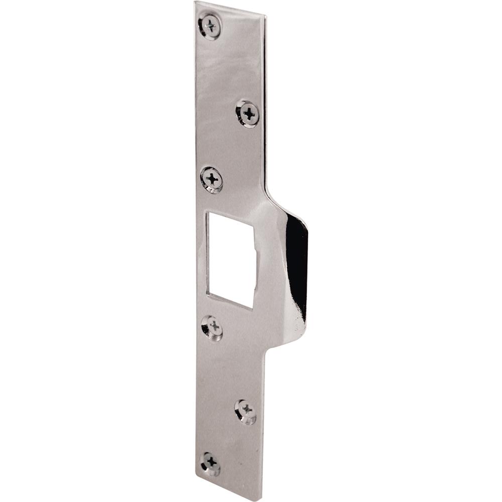 7 7 8 In Chrome Plated Steel Maximum Security Latch Strike With 3 In Long Screws