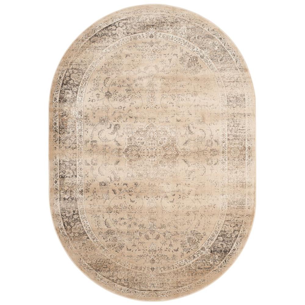 Safavieh Vintage Warm Beige 5 Ft 3 In X 7 6 Oval Area Rug Safavieh Vintage Warm Beige 5 Ft 3 In X 7 6