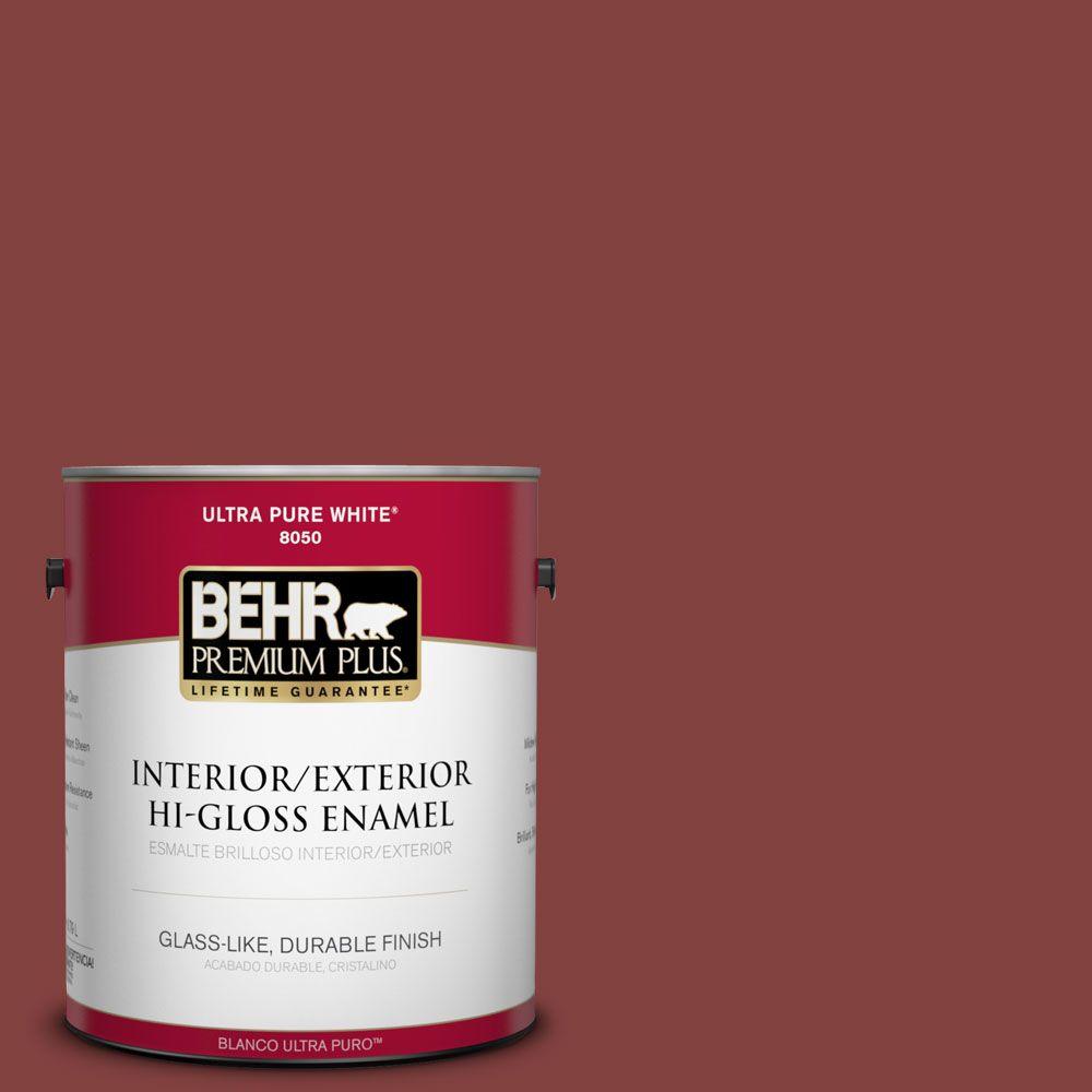 Behr Premium Plus 1 Gal S H 170 Red Brick Hi Gloss Enamel Interior S H 170 Red Brick Hi Gloss Enamel