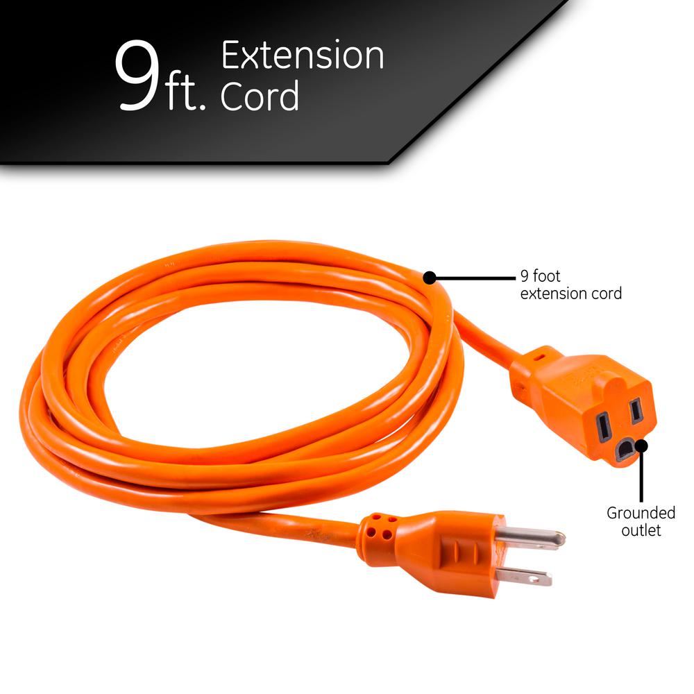 Ge 9 Ft 3 Wire 16 Gauge Grounded Indoor Outdoor Extension Cord 51927 The Home Depot