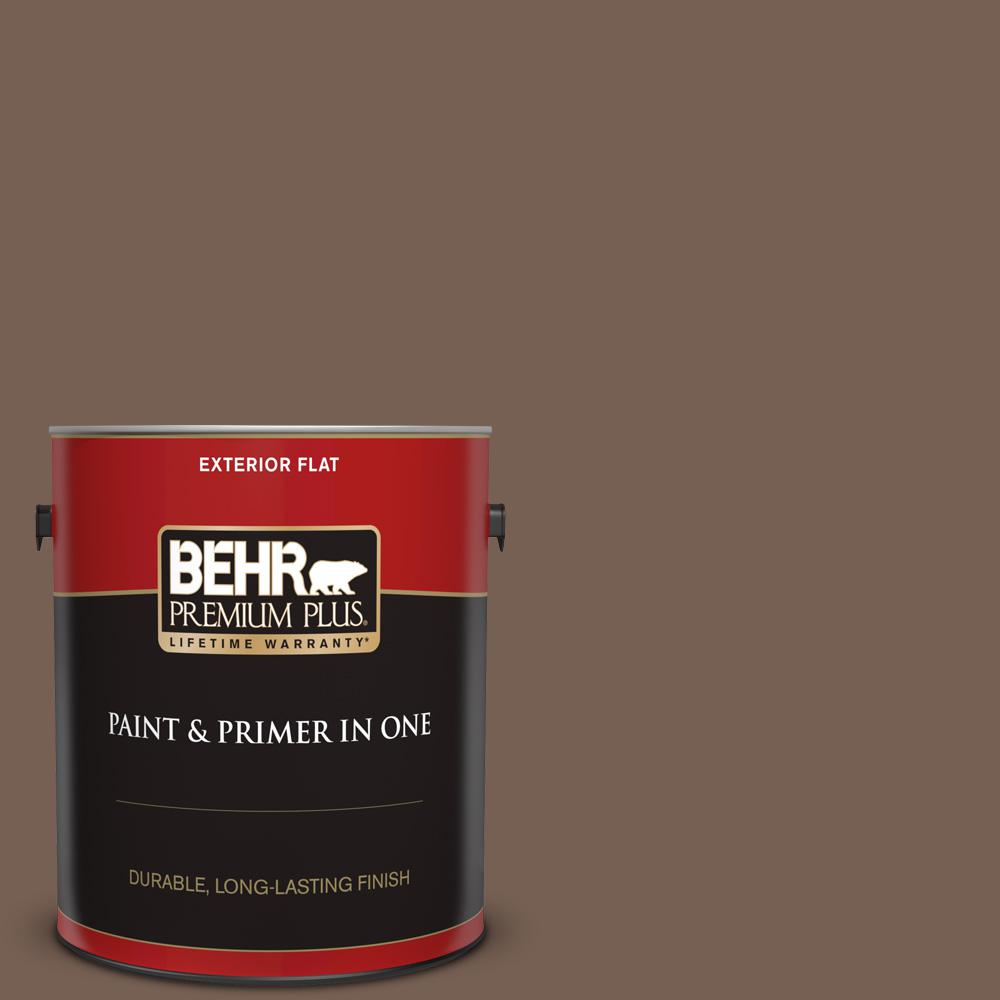 BEHR PREMIUM PLUS 1 gal. 760B6 Traditional Flat Exterior Paint and Primer in One430001 The