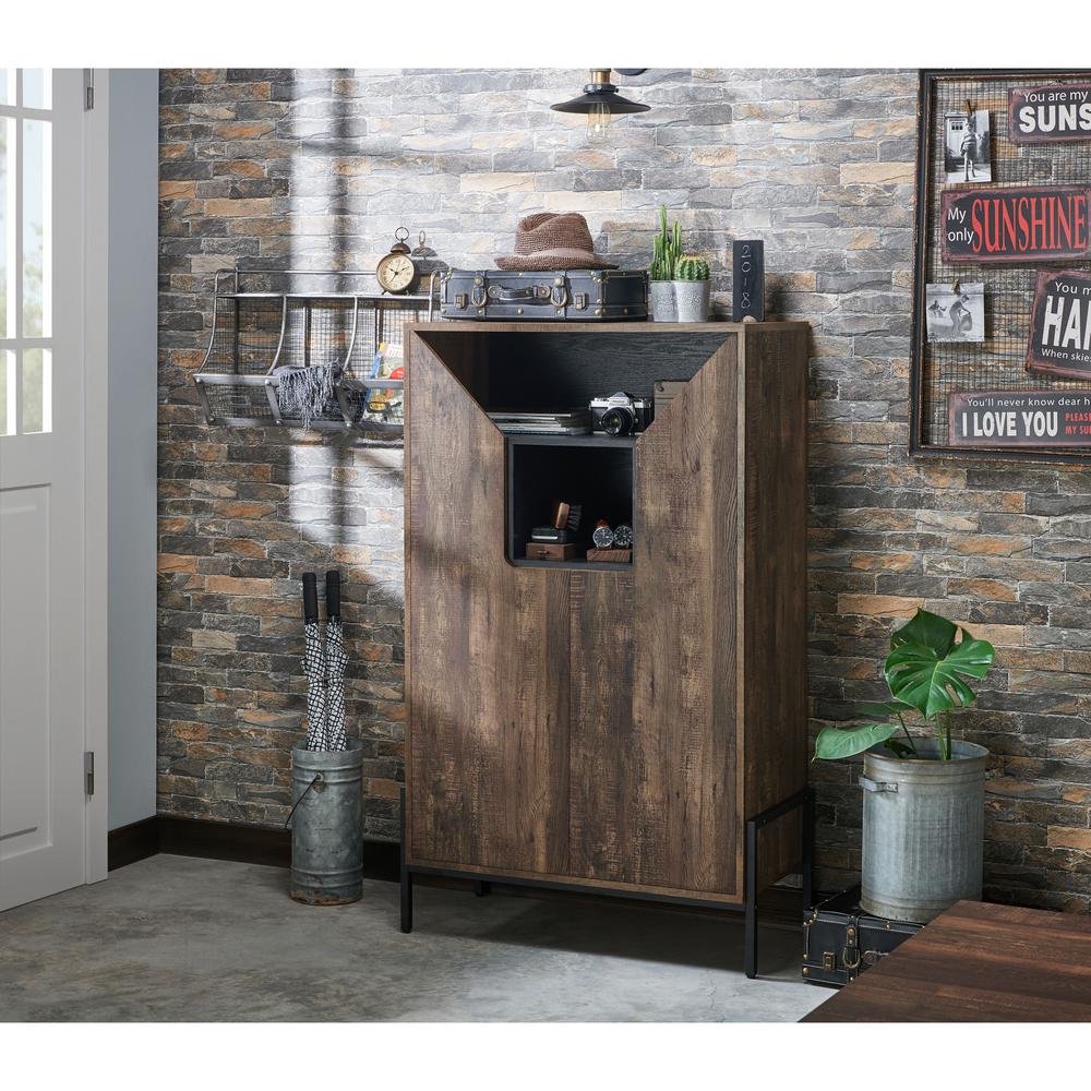 Furniture Of America Howerton Reclaimed Oak Shoe Cabinet With