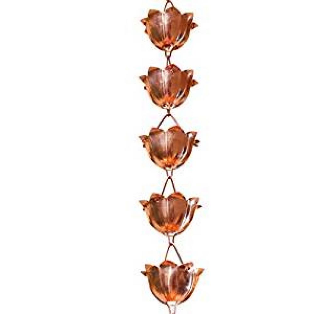 Monarch Rain Chains 3 ft. Monarch Pure Copper Lotus Rain Chain Extension28501 The Home Depot