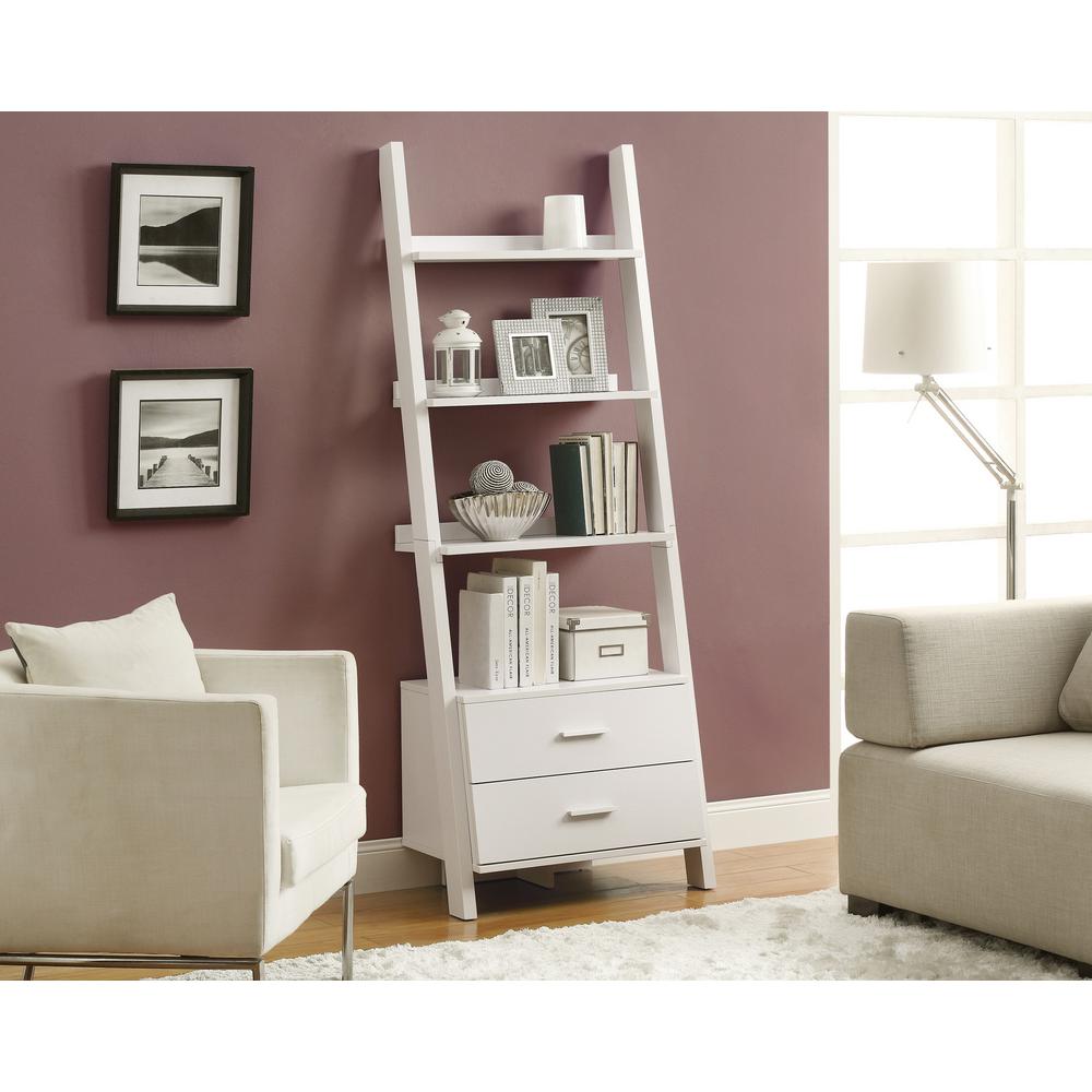 White Storage Open Bookcase