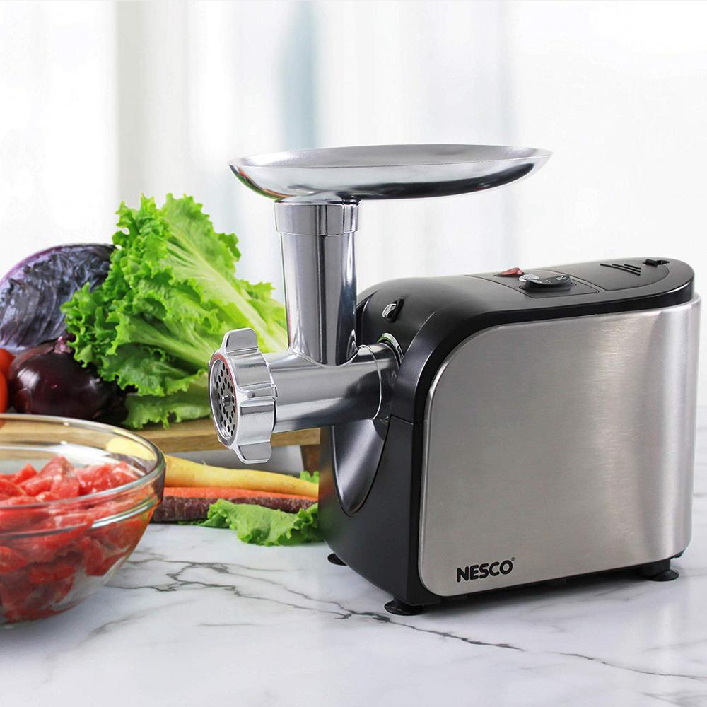 Nesco 500 W 0.67 HP Stainless Steel Electric Meat Grinder with Sausage