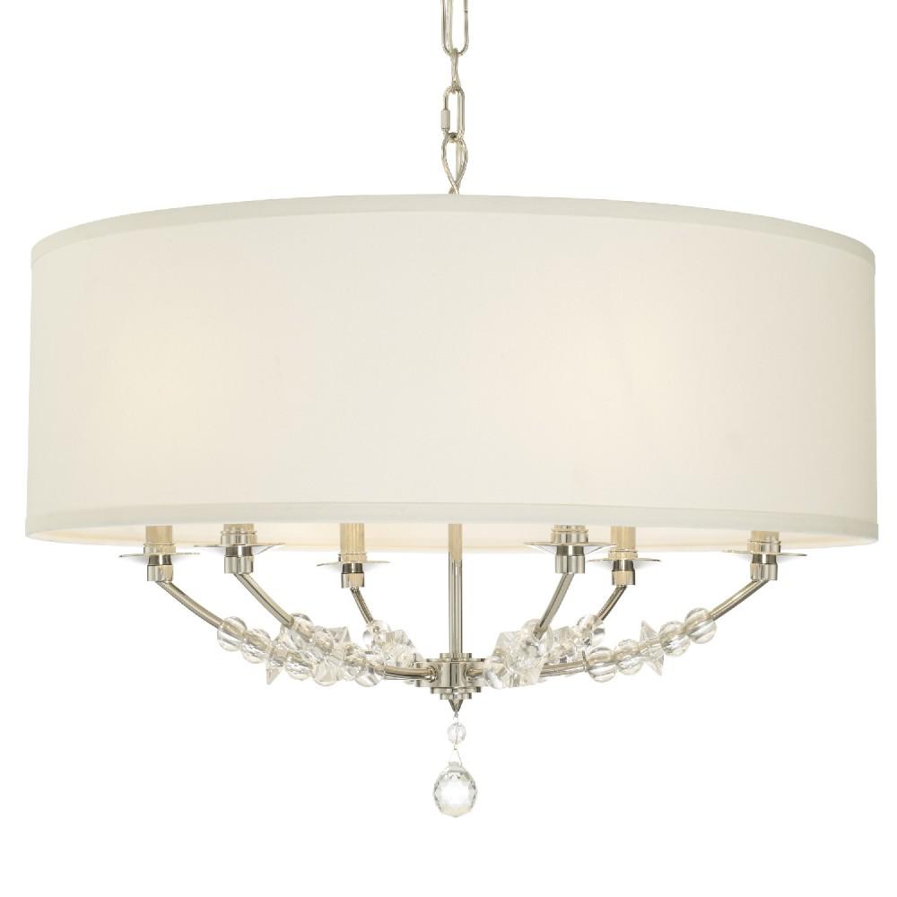 Crystorama Mirage 6 Light Polished Nickel Shaded Chandelier With Silk Shade 8006 Pn The Home Depot - Crystorama Crystal Beaded 6 Light Shaded Chandelier Crystorama Mirage 6 Light Polished Nickel Shaded Chandelier With Silk Shade 8006 Pn The Home Depot - Crystorama Crystal Beaded 6 Light Shaded Chandelier