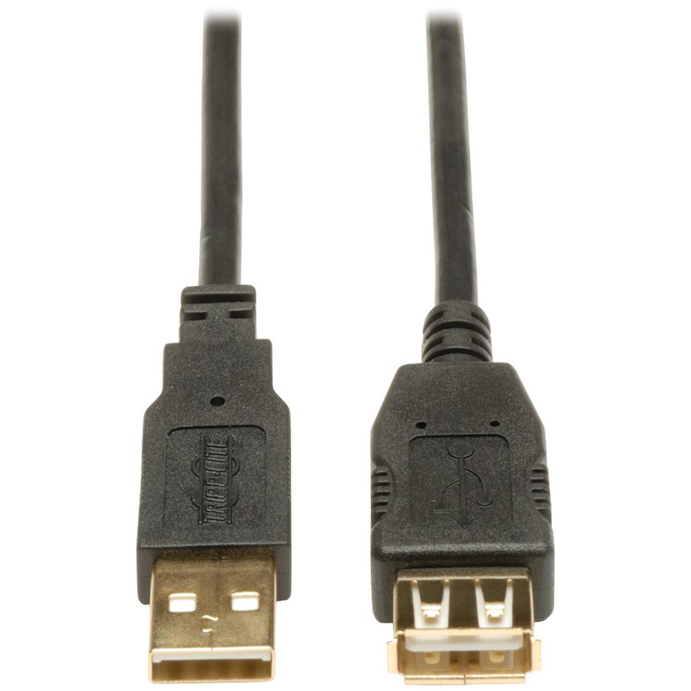 USB 2.0 A//A Extension Cable 24k Gold-plated 10ft Black