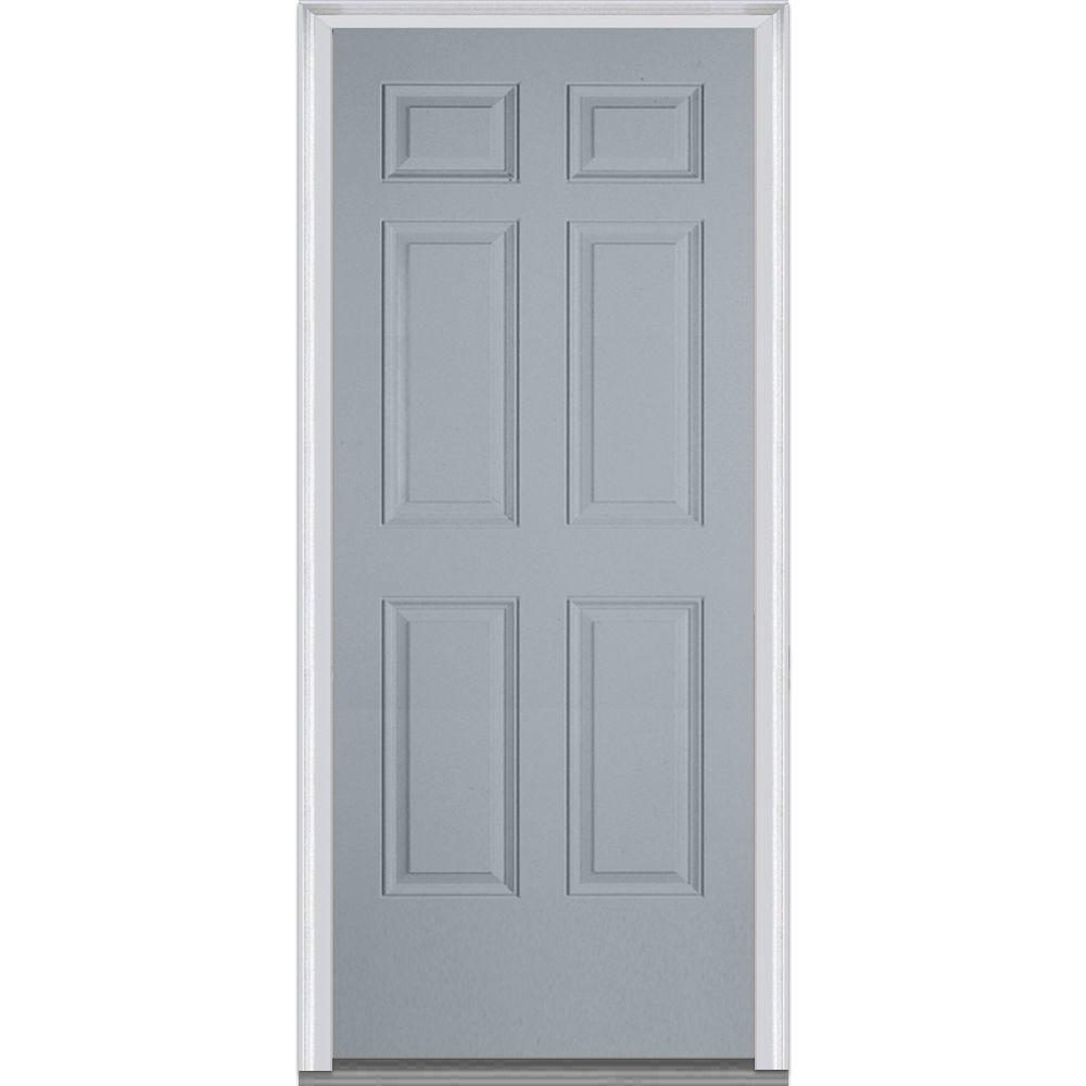 Mmi Door 32 In X 80 Left Hand Inswing 6 Panel Classic Painted Fiberglass Smooth Prehung Front