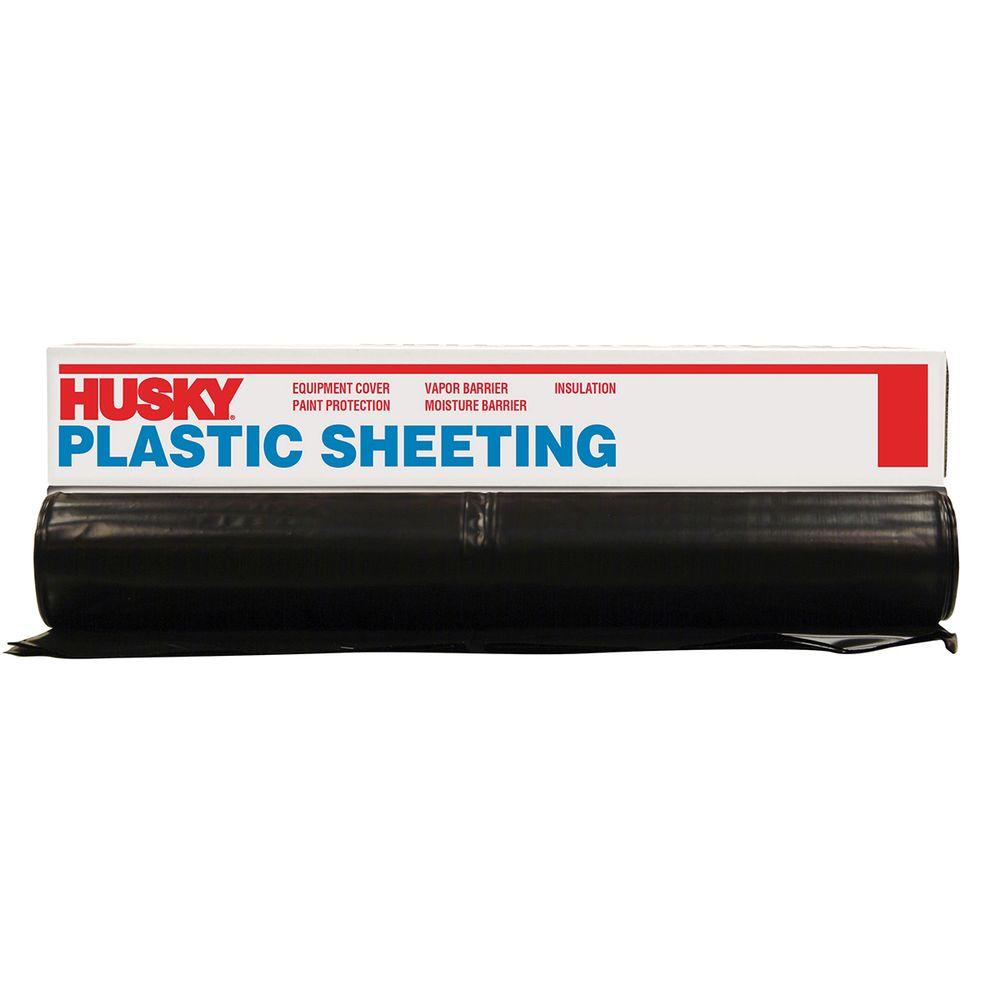 HUSKY 8 ft. x 100 ft. Black 6 mil Plastic SheetingCF0608B The Home Depot