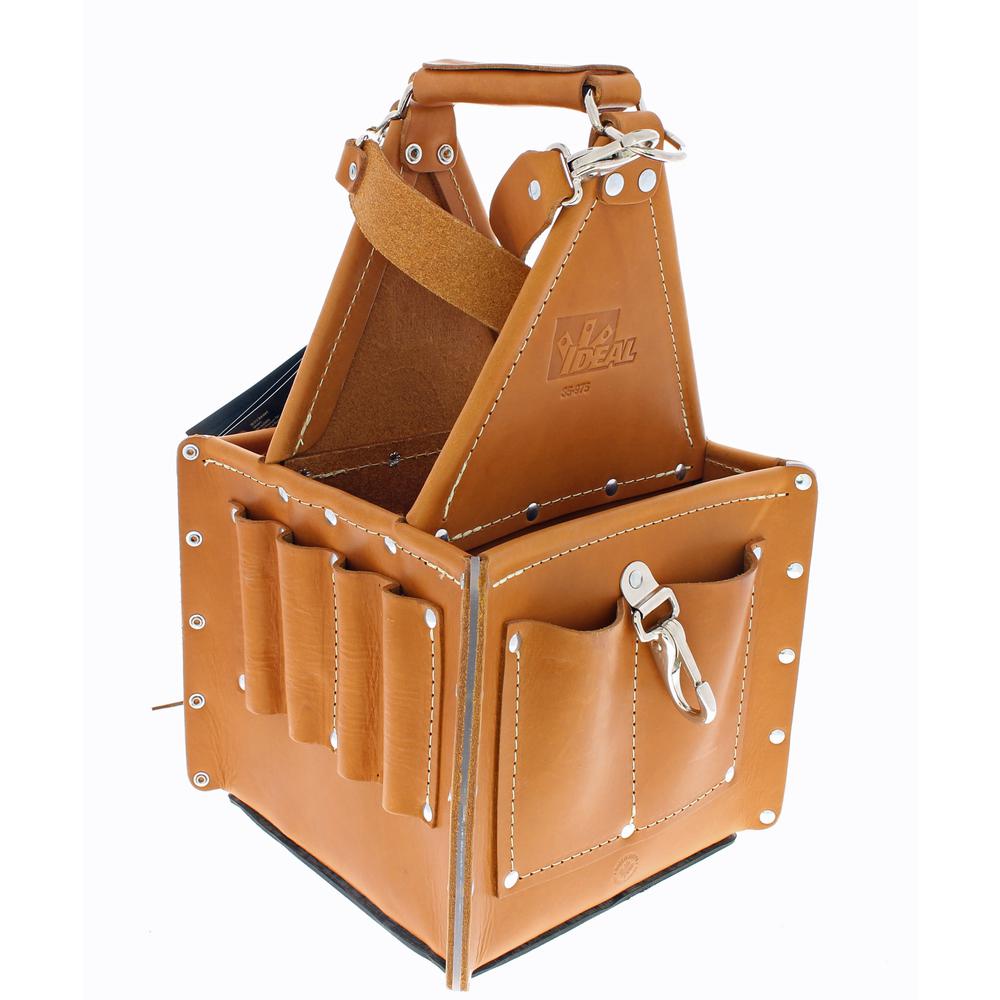 Werkstattausrüstung Ideal Tool Storage Bag 10.75 in TuffTote Shoulder Strap Premium Leather Tan